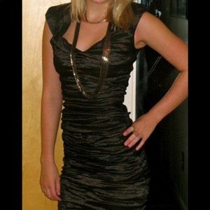 Nicole Miller Bodycon Shimmery Black Dress